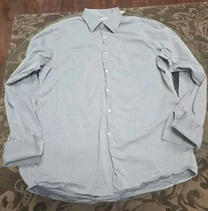 Camicia elegante vintage BACHRACH uomo grigia con bottoni e polsini francesi 17x36/37 - Foto 1 di 6