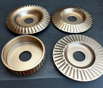 Juego de 4 piezas de discos para tallar madera amoladora angular para accesorio de 4" o 4 1/2", herramienta para tocones Foto 1 de 4