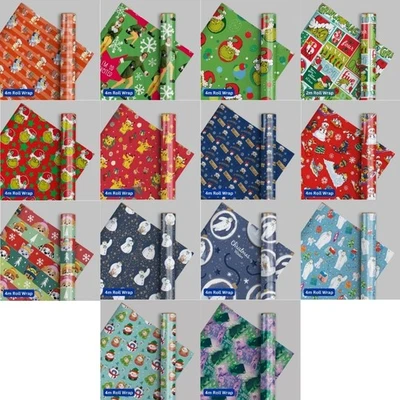 DANILO PROMOTIONS LTD Christmas Wrapping Paper Kids Gift Wrap 2m & 4m Roll Wrap BRANDED WRAPPING PAPER