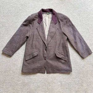Trevira 1970's Men’s Vintage Wool Blend Check Fitted Blazer - Picture 1 of 13