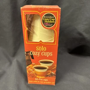 Vintage SOLO COZY CUPS Refills Box of 50 white 7 oz New Sealed Prop Retro (s1) - Picture 1 of 8