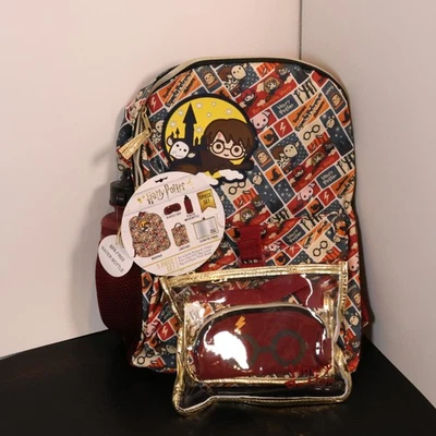 Mochila Harry Potter Juego de 5 piezas Bolsa de almuerzo Estuche para vasos Botella de agua Estuche transparente Nuevo Foto 1 de 4