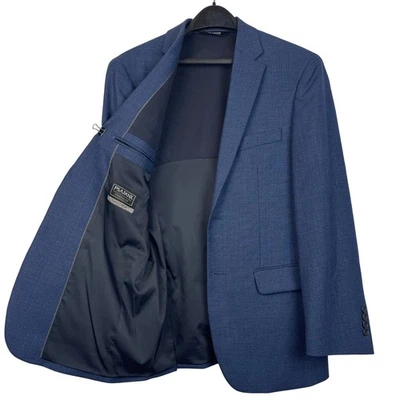 Jos. A. Bank. TRAVEL TECH Blue Check 38R Wool Blend Blazer Sport Coat Jacket - Image 1 of 4
