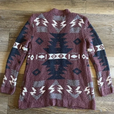 Cárdigan Abierto Jodifl Largo Tejido Suave Talla Pequeña Suroeste Geométrico Azteca Boho Foto 1 de 4