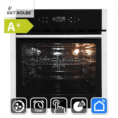 Einbaubackofen 60 cm 70L Grill Umluft Heißluft Pizzafunktion Automatik-Timer - Bild 1 von 4