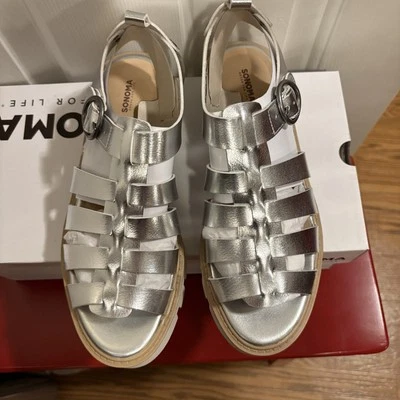Sandalias Sonoma Para Mujer Naava Pescador Plateadas con Hebilla Boho Nuevo Zapato Talla 7.5 Foto 1 de 4