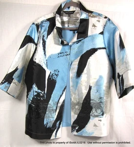 NEU 2-TEILIGE DAMEN MING WANG JACKE GR XL + SHELL TOP GR. 3XL XXXL blau schwarz weiß - Bild 1 von 6