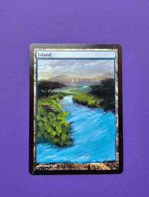 MTG Hand Painted Altered Art Island Land Magic The Gathering  - Image 1 of 2