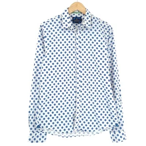Scotch & Soda Men Shirt Polka Dot Cotton Linen Xb6 Size M - Picture 1 of 8