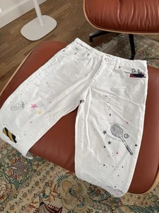 Polo Kids Patch/Printed White Denim Pants - Picture 1 of 11
