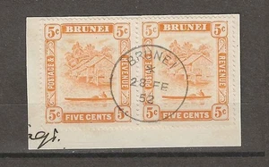BRUNEI 1947/51 SG 82b 82c USED - Picture 1 of 1