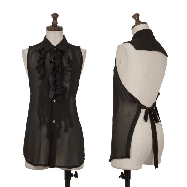 bata de cámara COMME des GARCONS Transparente Volantes Decoración Halter Cuello Top Talla... Foto 1 de 4