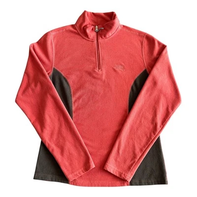 The North Face Womens Size Small Fleece Pullover Coral Gray Quarter Zip Outdoor - Image 1 of 4