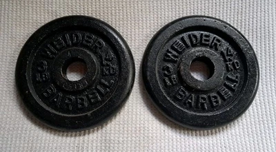 Lot of 2 Weider Barbell Standard 1" Size 3 lb Weight Plate Barbell plates - Image 1 of 4