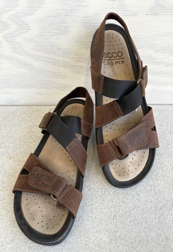 Ecco Cosmo Sandali Uomo Marrone Nubuck Regolabile Slingback Comfort Tg 46 12 12 5