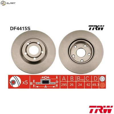 2x BRAKE DISC DF4415S FOR TOYOTA COROLLA/Verso/QUEST/ALTIS 1ZZ-FE 1.8L 4cyl - Image 1 of 4