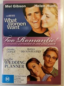 What Women Want + The Wedding Planner - VGC - DVD - R4 Romantic Movie 2 Pack - Picture 1 of 2