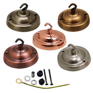 Ceiling Rose Hook Plate For Light Fitting Chandelier 105mm Dia Choose Finish - Picture 1 of 26