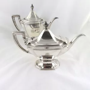 Reed & Barton Art Deco Silberauflage EPNS Kaffee Tee Set Monogramm "S" - Bild 1 von 16