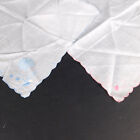 Vintage Hankies Lot 2 White Shear Scalloped Embroidered Flowers Switzerland