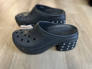 Crocs Siren Studded Clog Heel Black Women’s Size M13 Sandals NEW - Picture 1 of 7