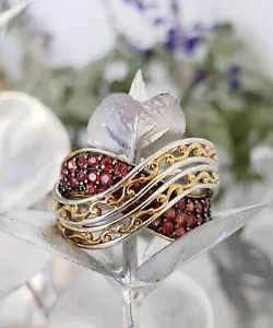 Gems En Vogue Ring ORANGE SAPPHIRE Sterling Silver Palladium Michael Valitutti - Picture 1 of 13