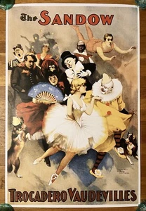 Reprint Antique Circus Poster The Sandow Trocadero Vaudevilles - Picture 1 of 10