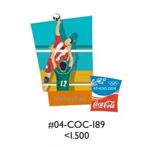 VOLEIBOL DEPORTE - COCA COLA ALFILER DE LOS JUEGOS OLÍMPICOS ATENAS 2004 - RARO - Imagen 1 de 2
