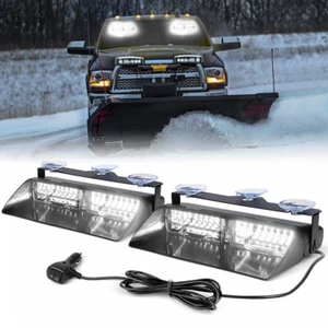 2x LED Blanco Parabrisas Tablero Barra de Luz Estroboscópica Coche Advertencia de Emergencia Flash Lámpara - Imagen 1 de 7