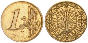 Frankreich 1 Euro Fehlprägung 2000 auf 20 Cent Rohling geprägt 99726 - Bild 1 von 2