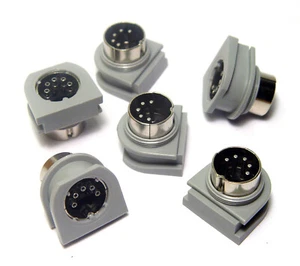 6x DIN-Geräte-Stecker / Gehäuse-Diodenstecker, 5-polig, 180°, Hirschmann, NOS - Picture 1 of 1