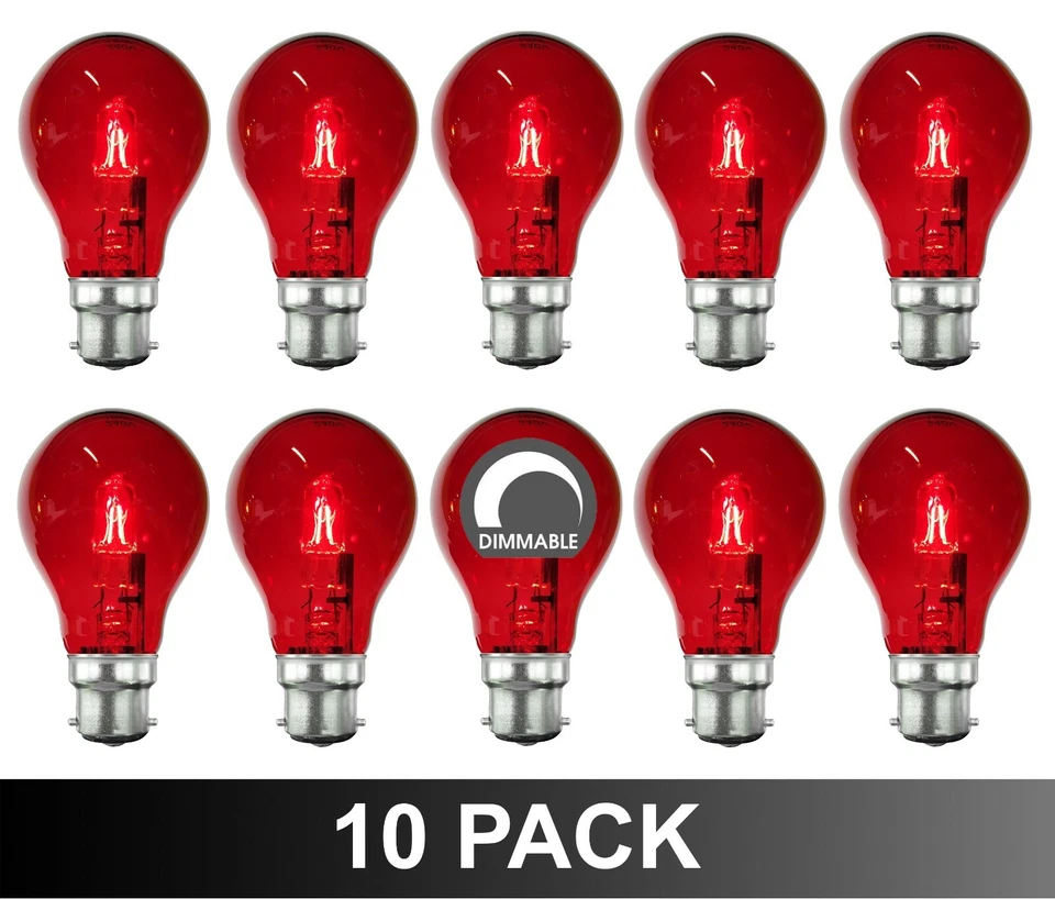 10 x RED Coloured Bayonet Party Festoon Light Globes 18W = 25W B22 Bulbs Lamps - Image 1 of 1