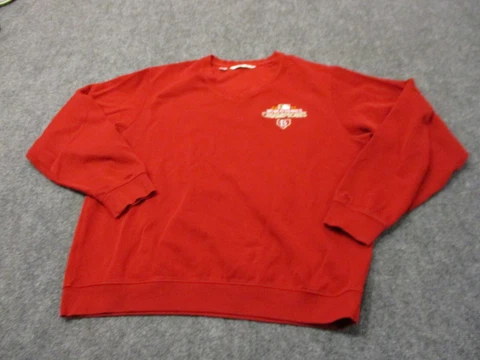 St. Louis Cardinals Sweater Men's Large Red V Neck Cotton Cutter & Buck Adult * Cover