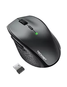 TECKNET Bluetooth Mouse, Full Size Tri-Mode Laptop Wireless Mouse Grey Ewm01004 - Picture 1 of 11