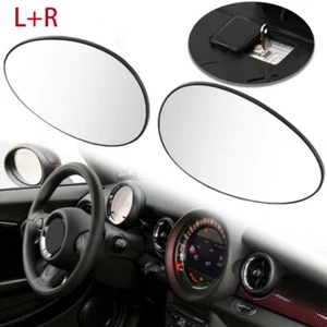 2PCS Car Door Side Wing Mirror Glass Heated With Plate For Mini Cooper 2007-2015 - Picture 1 of 12