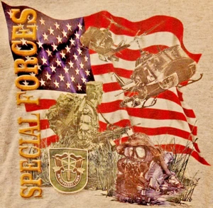 Imagen militar gráfica gris de las fuerzas especiales de Estados Unidos de Fuit of the Loom Best. Talla XL - Imagen 1 de 5
