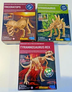 Dinosaur Skeleton Excavation 3 Kits Dig: Stegosaurus Tyrannosaurus Rex Tricerato - Picture 1 of 9