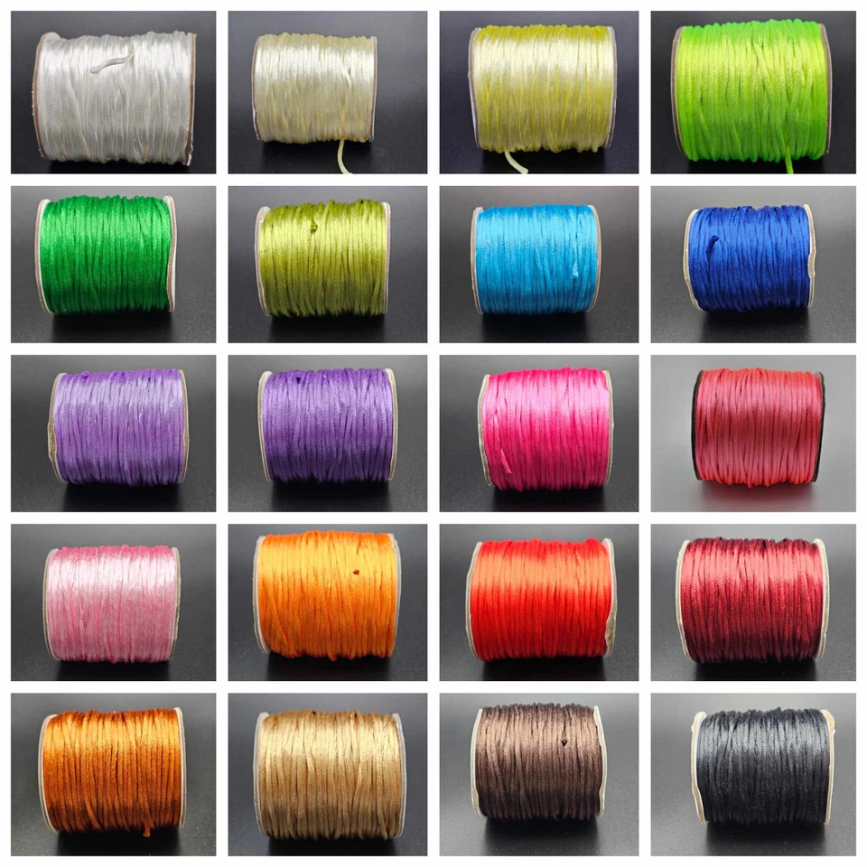 1/5/10/45 Meter Satin Schnur Kordel 2mm Flechtschnur Schmuckband Basteln - Bild 1 von 1