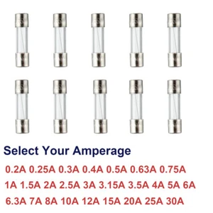 10Pcs 5x20mm Fast blow fuse Fast Acting quick blow fuse 1A 2A 3A 4A 5A 6A 10A... - Picture 1 of 2
