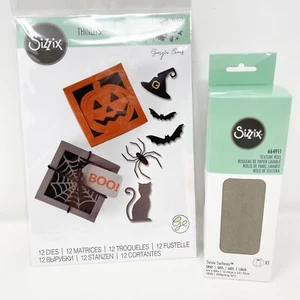 Sizzix Halloween Thinlits Spooky Box Silhouette Stanzformen & Textur Rolle NEU - Bild 1 von 6