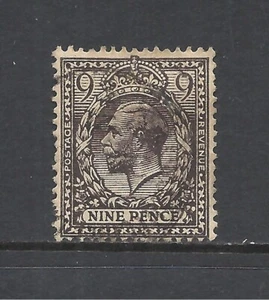 GREAT BRITAIN SCOTT 170 USED FINE - 1913 9p BLACK BROWN ISSUE - KING GEORGE V - Picture 1 of 2