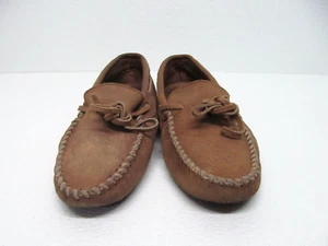 Minnetonka Moccasin Slip On Brown Leather Driving Loafers Women's Size 11M - Picture 1 of 9