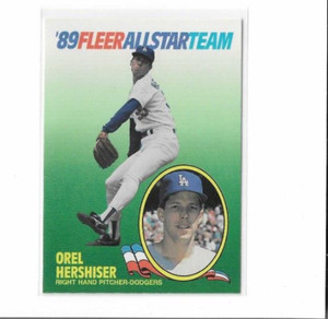 1989 Fleer All-Star Team Orel Hershiser #7 Dodgers