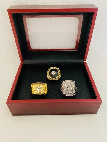 3 PCS Boston Bruins Stanley Cup Hockey Ring Set W Box, 🇺🇸 SHIP Cover