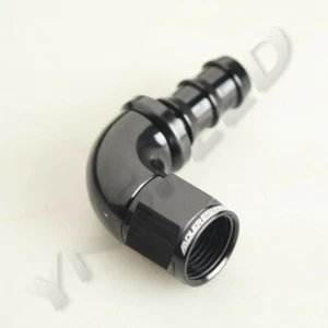 10AN AN-10 90 Degree Push-Lock One Pieces Hose End Fitting Black - Picture 1 of 5