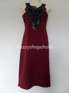 Vestido Boohoo Minna Adornado Encaje Frontal Midi Color Baya - Talla 12 - Nuevo con Etiquetas - Imagen 1 de 7