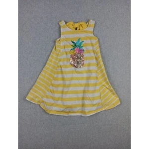 Tommy Bahama Girl's Sleeveless Swing dress pineapple sequin Bow Size 4 Vacation - Picture 1 of 6