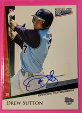 Drew Sutton Signed Tristar Green #138 2009 Card Corpus Christi Hooks Auto 01 /50