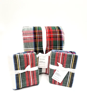 Pottery Barn Stewart Tartan Plaid Cotton Duvet Cover King & 2 King Sham NEW - Image 1 of 4