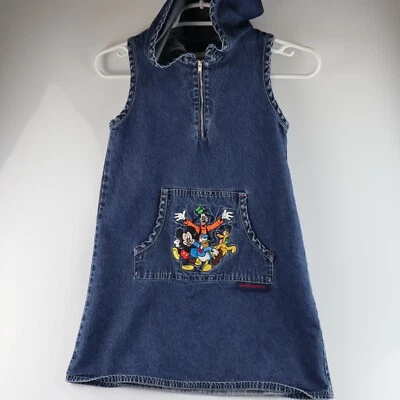 Vestido de mezclilla con capucha vintage de Walt Disney World Mickey & Friends niños M Foto 1 de 4